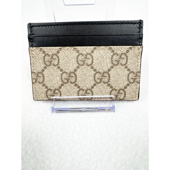 New Gucci Beige & Black Card Holder Wallet-With COA - Picture 1 of 7